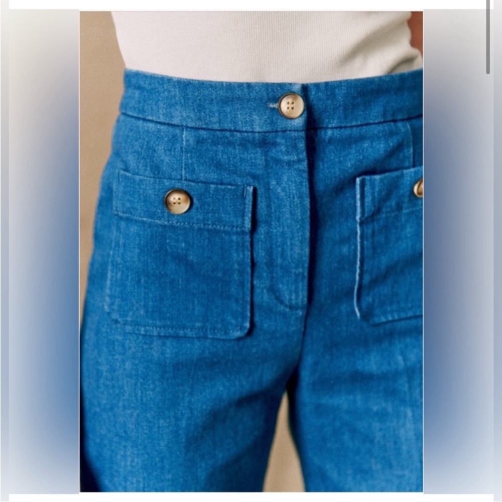 Sezane Dan Trousers Cyan - Size 6 - Picture 4 of 7